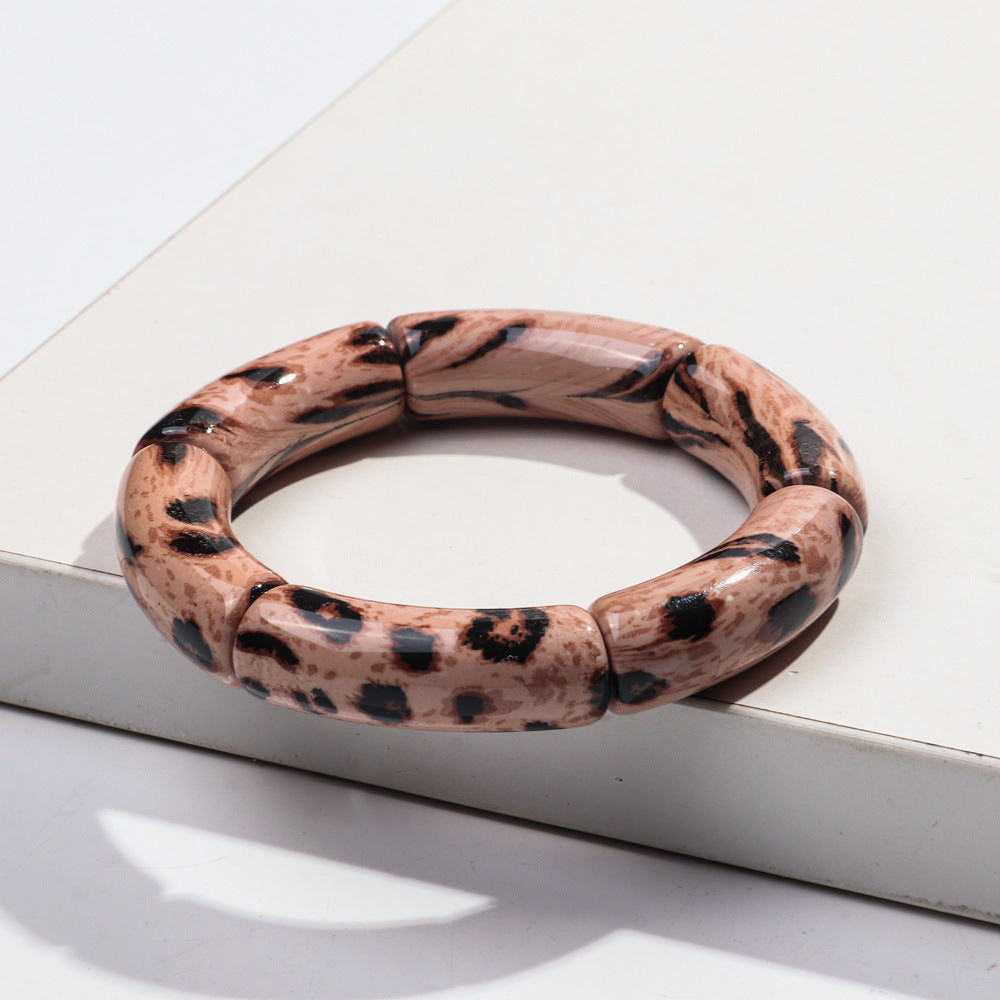 Wholesale Retro Leopard Print Acrylic Bracelet Fashion Accessory for Everyday Wear or Gift