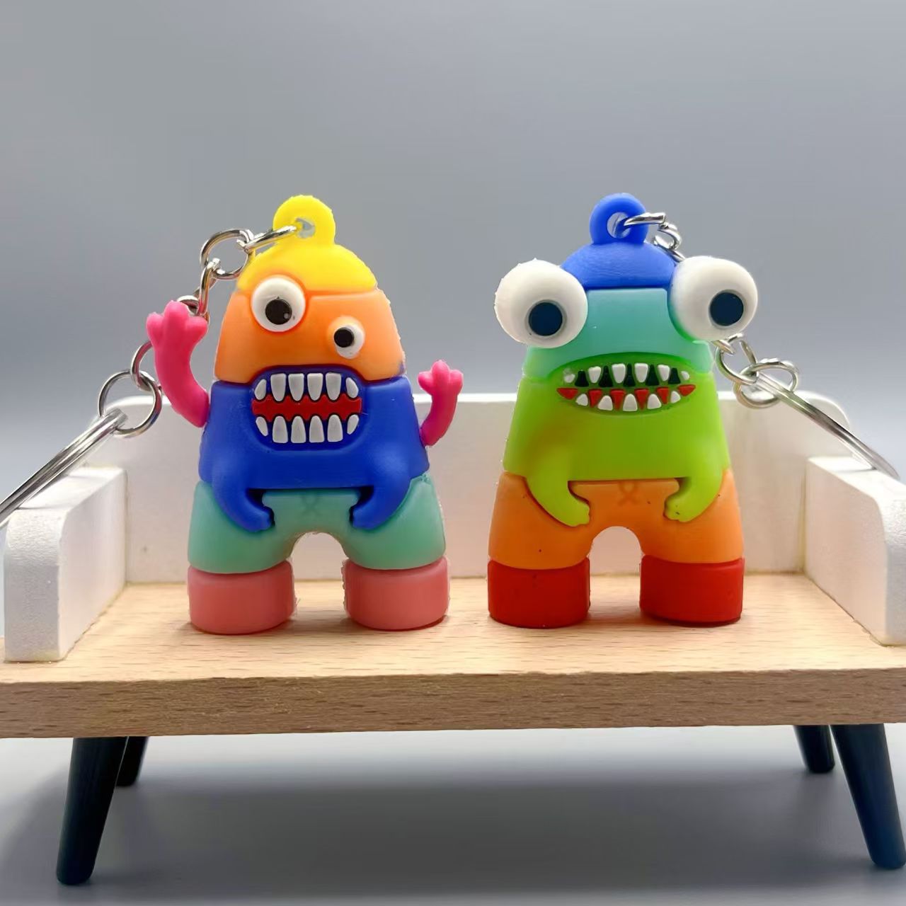 Wholesale Silicone Cartoon Monster Keychains