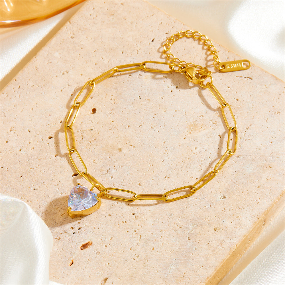 Wholesale Titanium Steel Heart Valentine's Day Bracelet