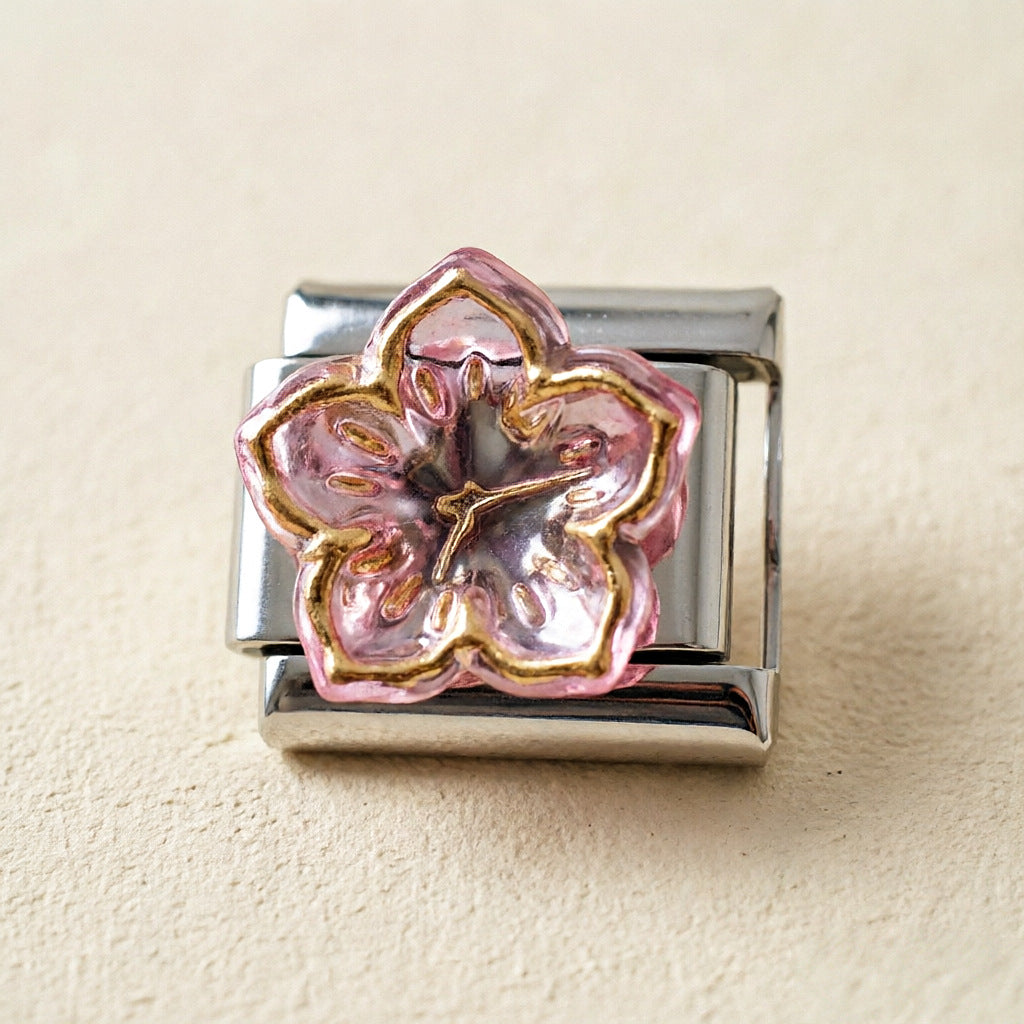 Wholesale Floral Italian Charm Bracelet Stainless Steel DIY Jewelry Accessory for Boutique Resale