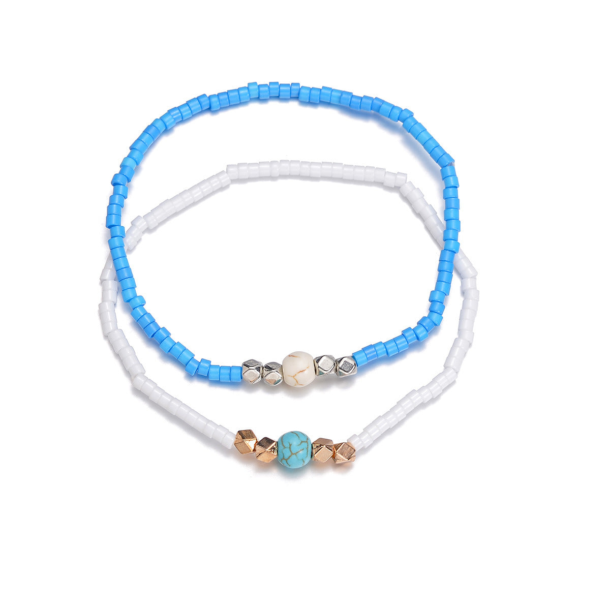 Wholesale  turquoise white blue beads beads  bracelet