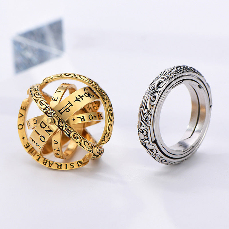 Wholesale Vintage Astronomical Ball Ring Deformation Rotating Ring ACC-RS-LR007
