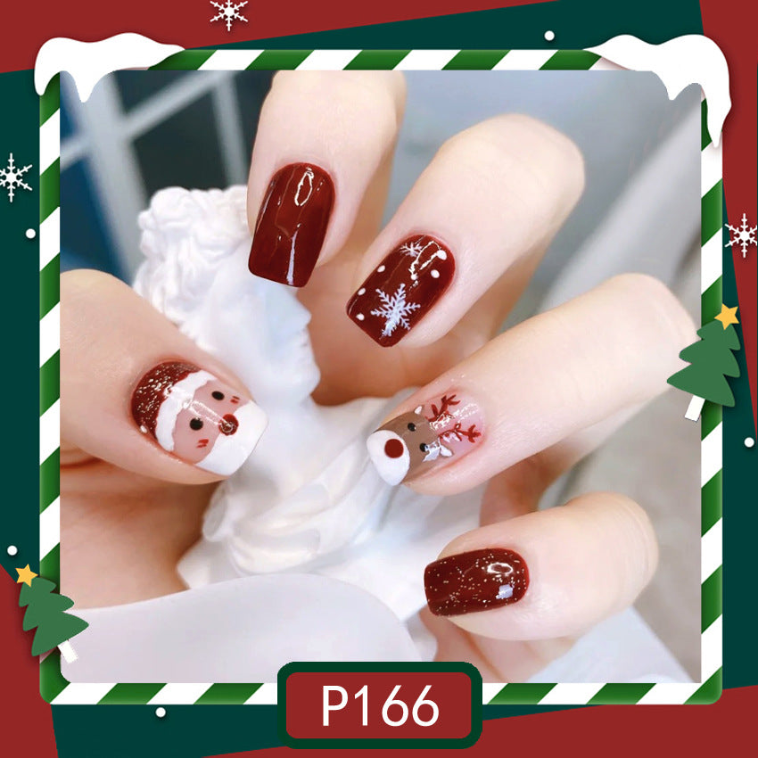 Wholesale 24 Pieces/box Christmas Purple Bunny Nails Kits Nail Stickers ACC-NS-DiNa011