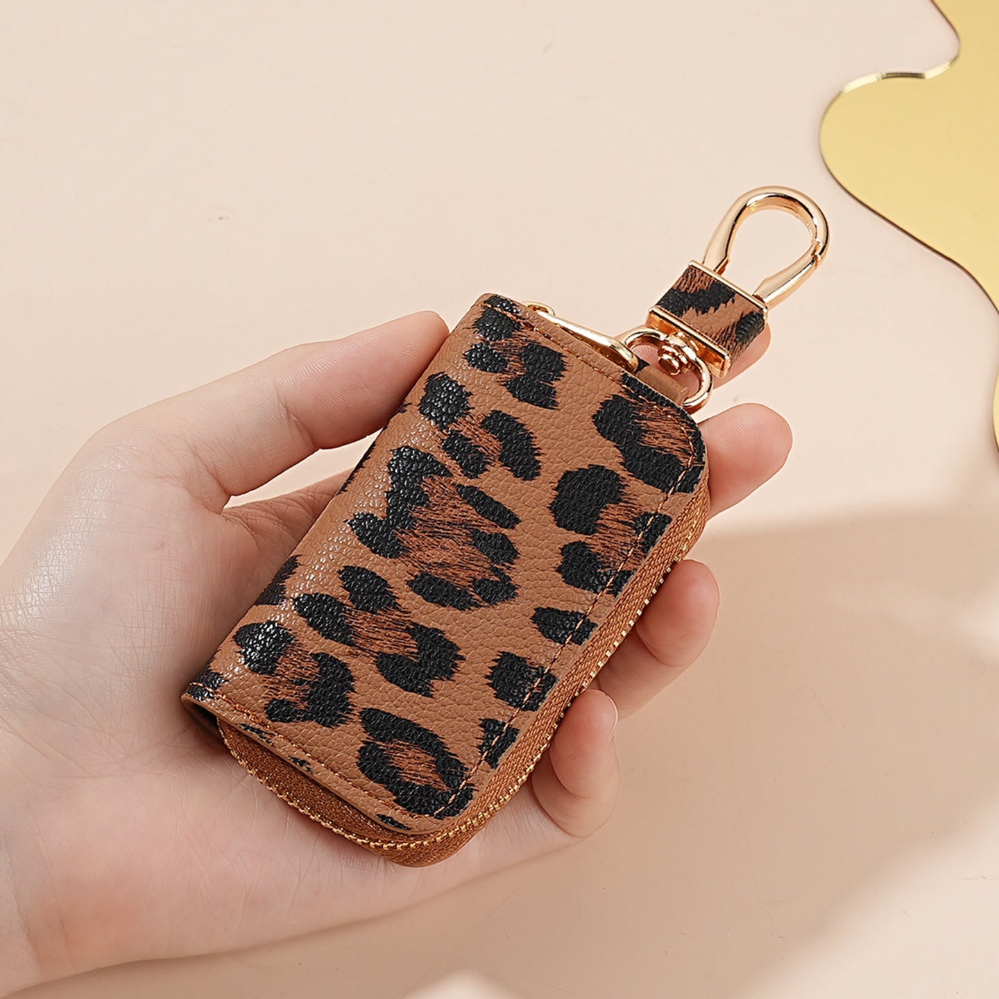 Wholesale PU Leather Leopard Print Car Key Holder Wallet Stylish Everyday Fashion Accessory Unisex Gift For Car Owners