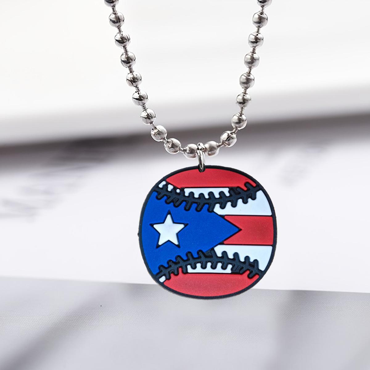 Wholesale Stainless steel American Independence Day Series Small Bead Necklace