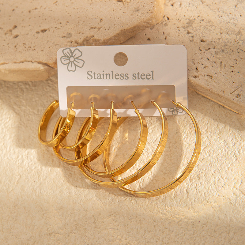 Wholesale Light Luxury Star Hoop Earrings for Women - Titanium Steel Electroplated,  Boutique Resale