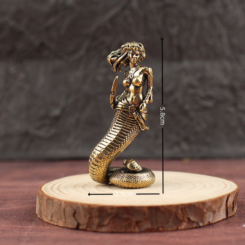 Wholesale Brass Medusa Ornament Ancient Greek Snake Decor Home Office Desktop Decorative Accent