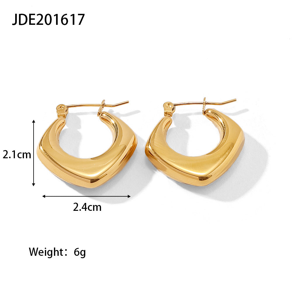 Wholesale geometric retro earrings titanium steel hollow earrings ACC-ES-Jied002