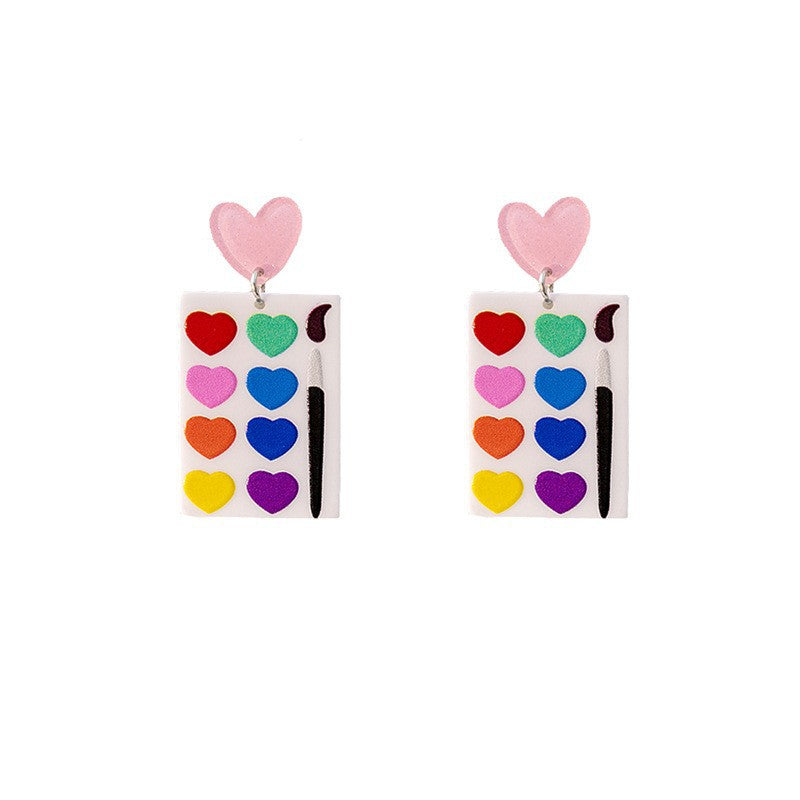 Wholesale  Pigment Drawing Board Acrylic Earrings