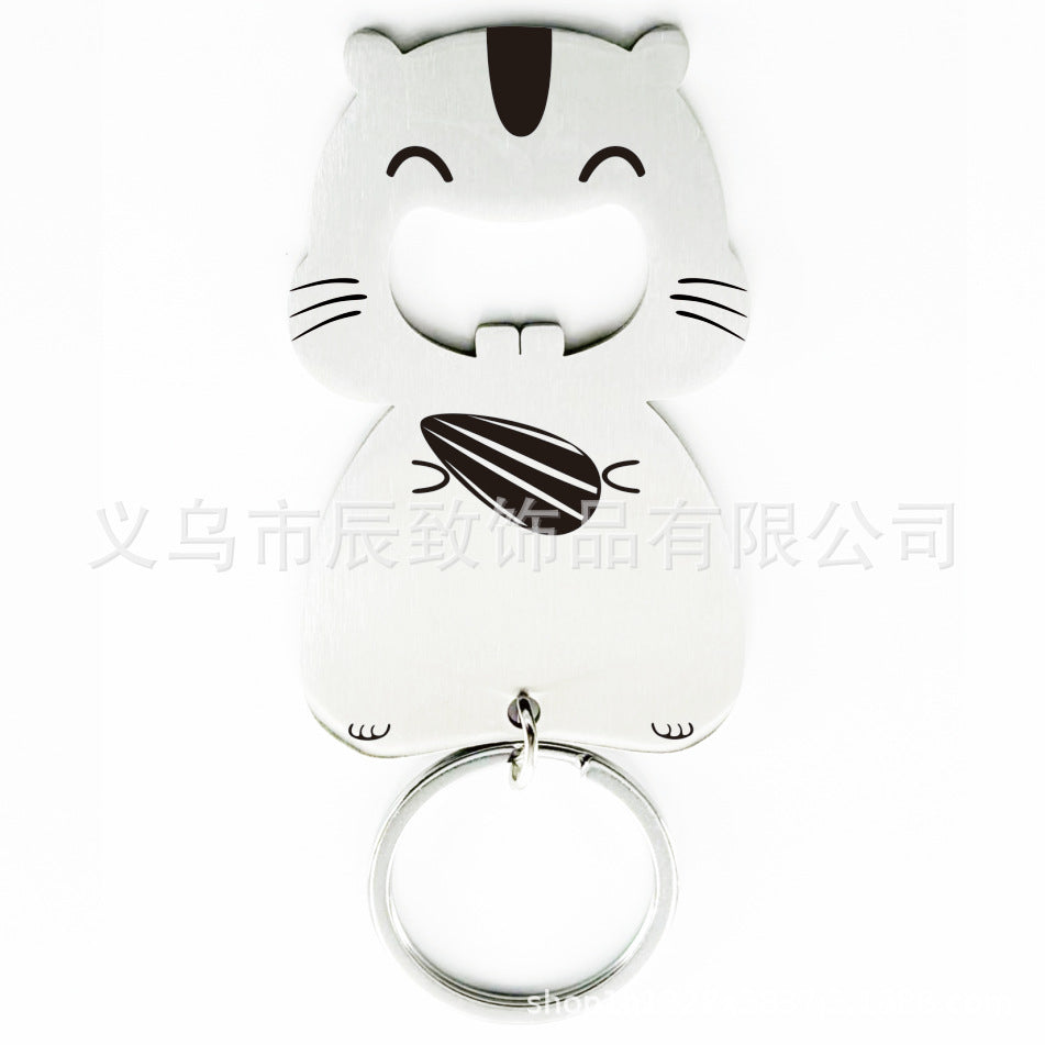 Wholesale Stainless Steel Cute Hamster Cartoon Animal Keychain ACC-KC-Chenz011