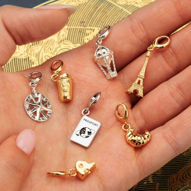 Wholesale Vacuum-plated 18K gold stainless steel DIY bear pendant necklace