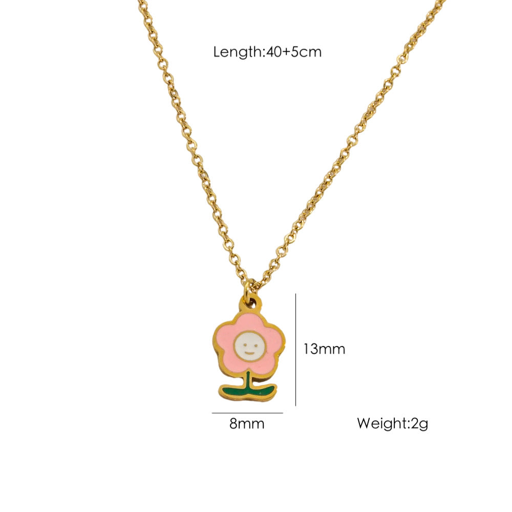 Wholesale Crystal Stainless Steel Necklace Light Luxury Natural Stone Beaded Necklaces