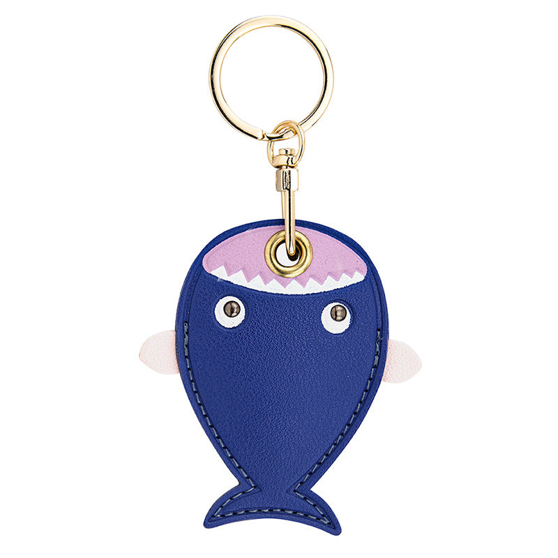Wholesale Fruit Print Drop Shaped PU Leather Card Holder Keychain Cute Bag Charm Boutique Resale Gift