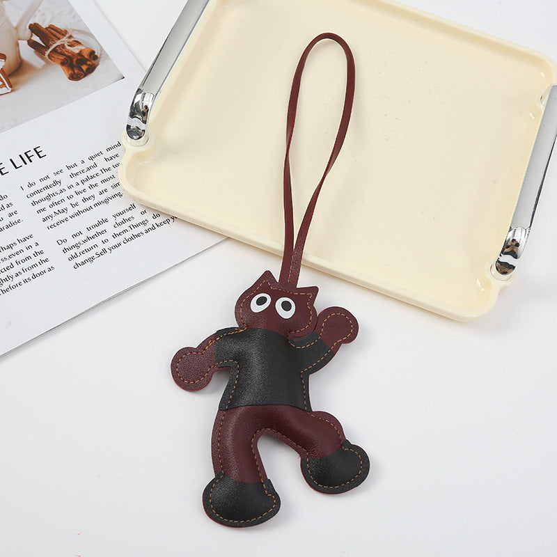 Wholesale Happy Dressing Doll PU Leather Keychain