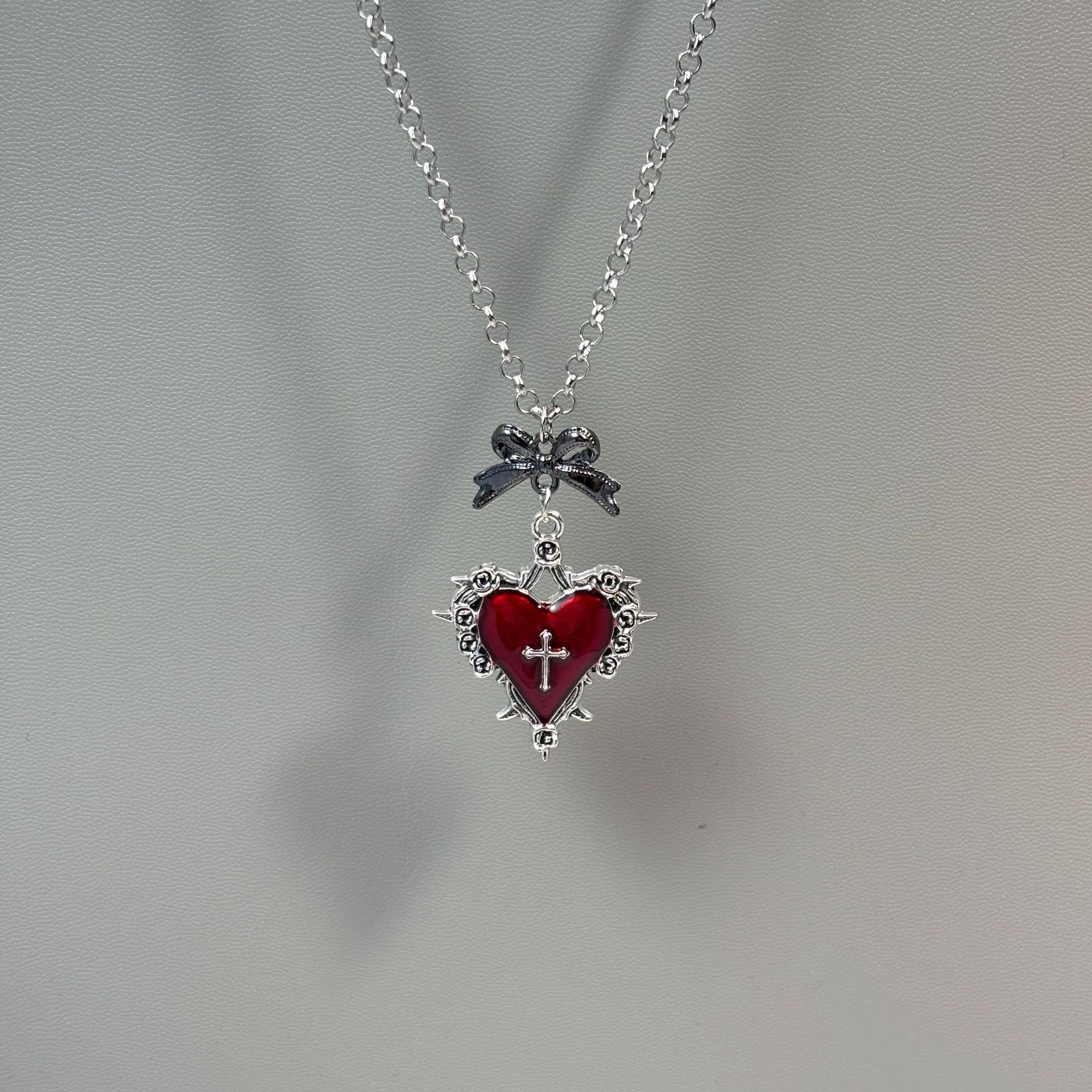 Wholesale Heart Red Apple  Necklace