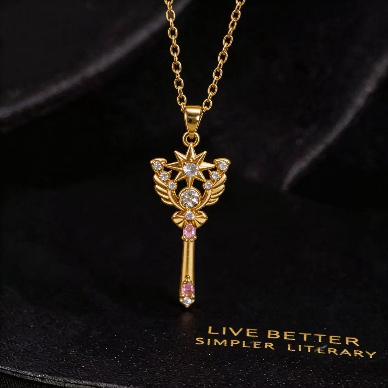 Wholesale Fashion Heart Pendant Necklace Full Zircon Copper Plated Collarbone Chain Sparkling Jewelry Accessory
