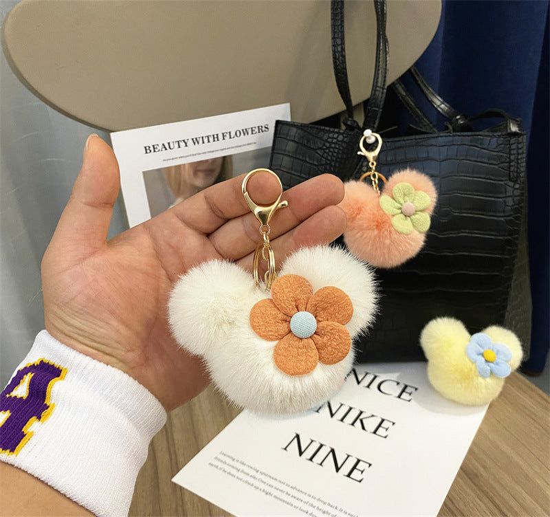 Wholesale Trendy Cartoon Mouse Head Plush Keychain Bag Charm Car Key Accessory Party Gift