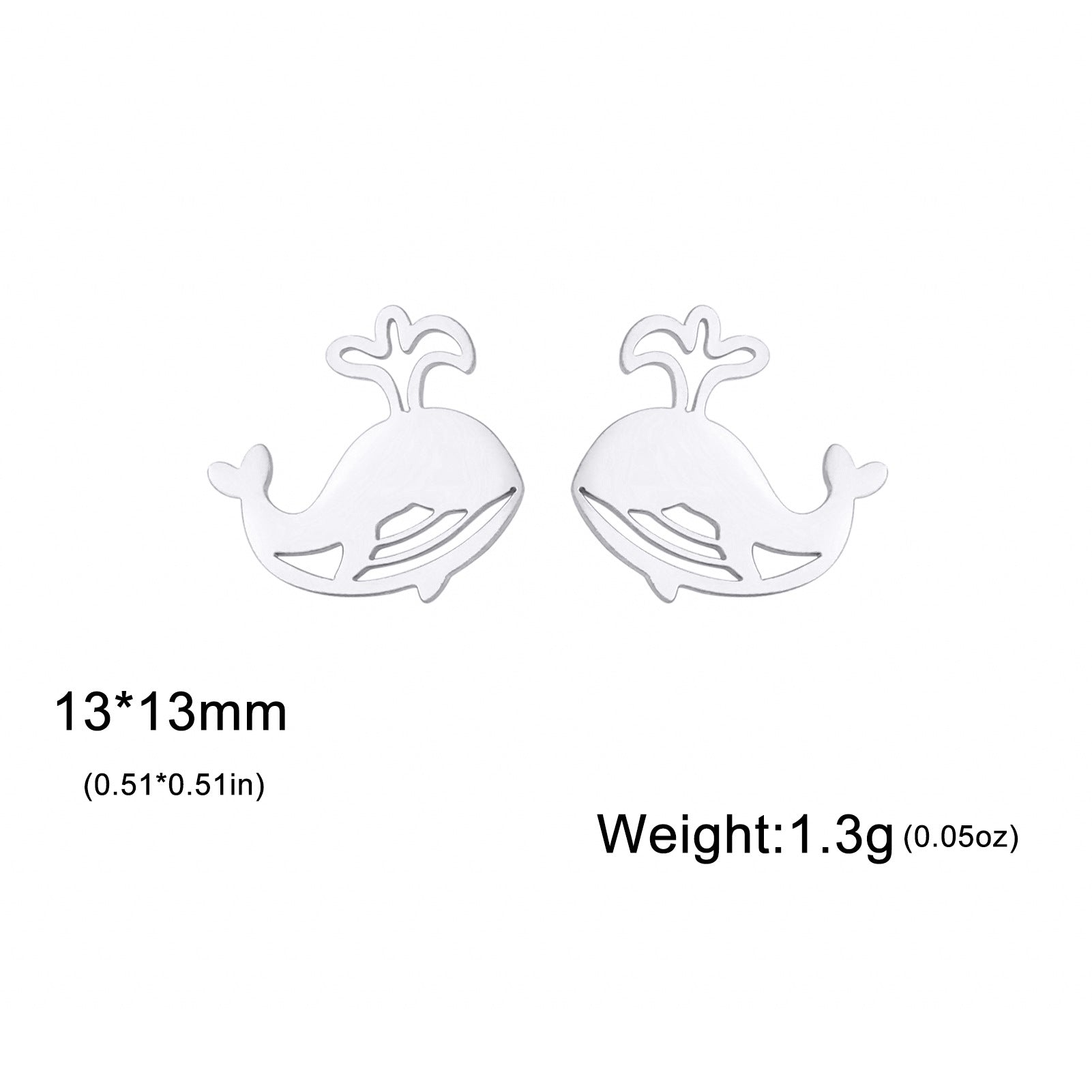 Wholesale Cute Whale Earrings Stainless Steel Ocean Animal Jewelry for Women Birthday Gift Fashion Accessory