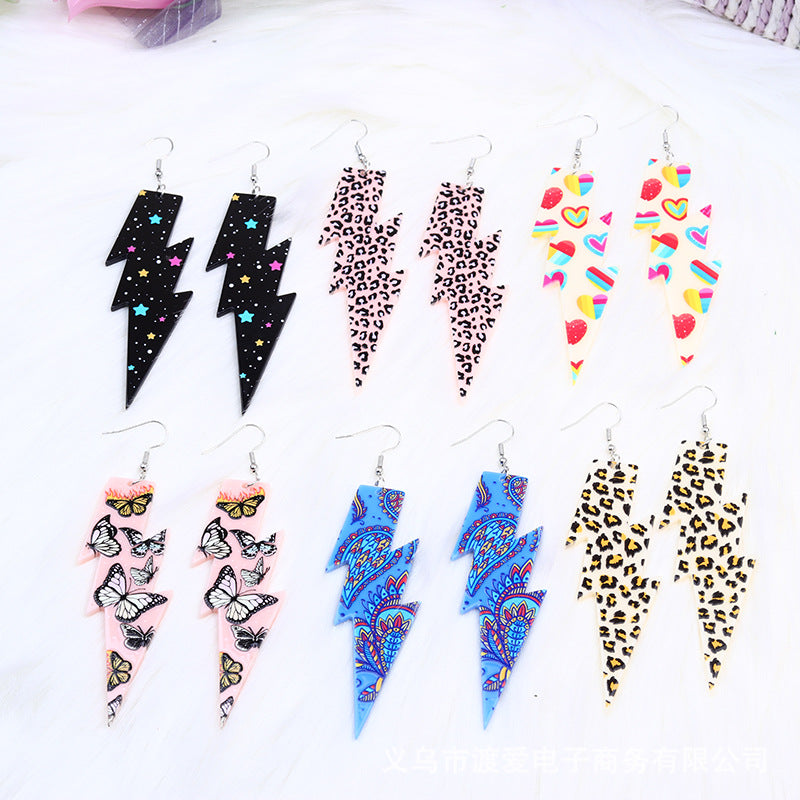 Wholesale Lightning Leopard Butterfly Acrylic Earrings ACC-ES-DA017