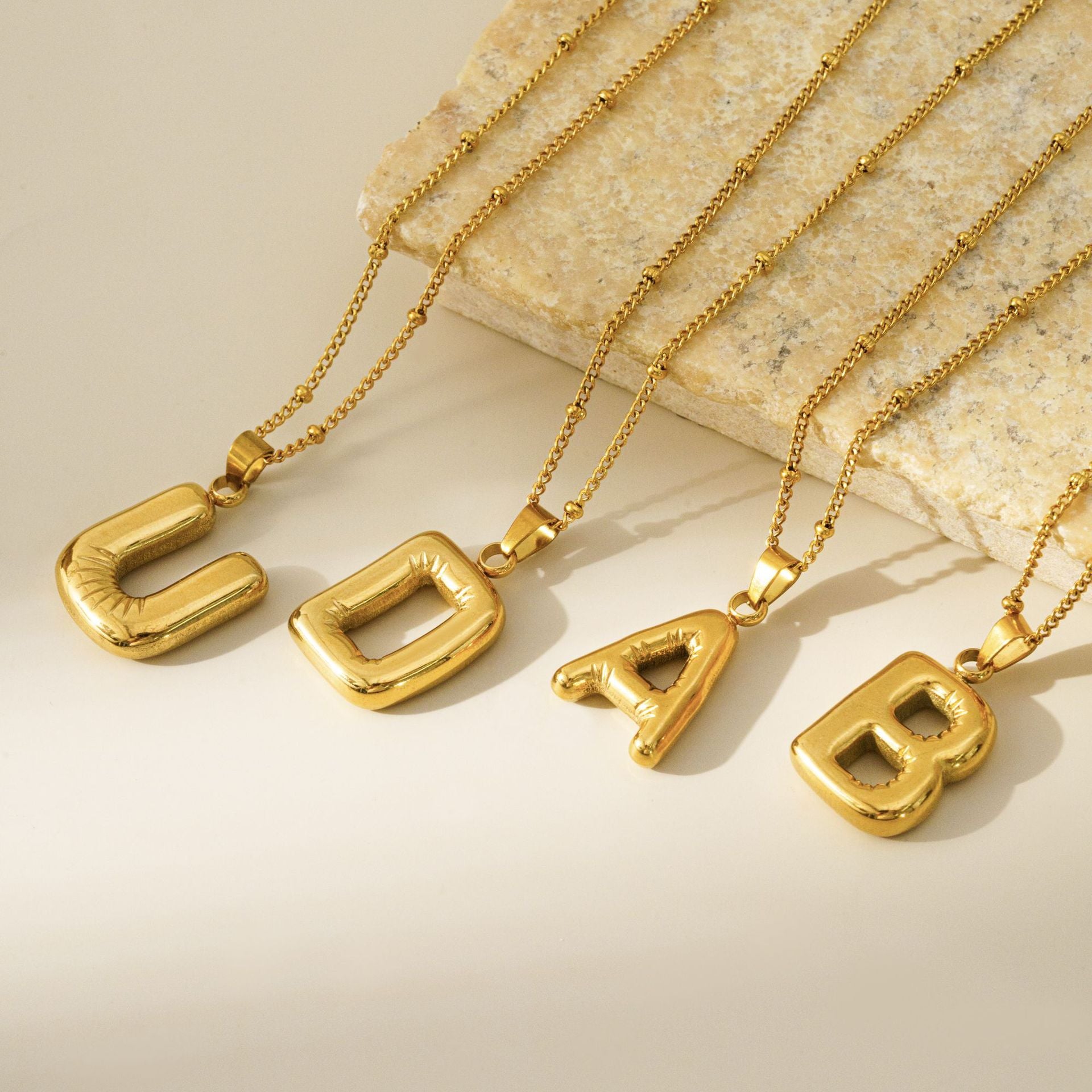 Wholesale Light Luxury Stainless Steel Initial Necklace