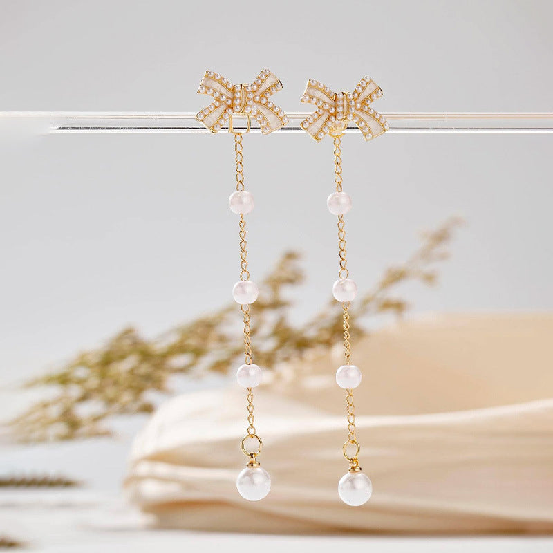Wholesale Pearl Butterfly Combination Gold Earrings ACC-ES-RuLong001