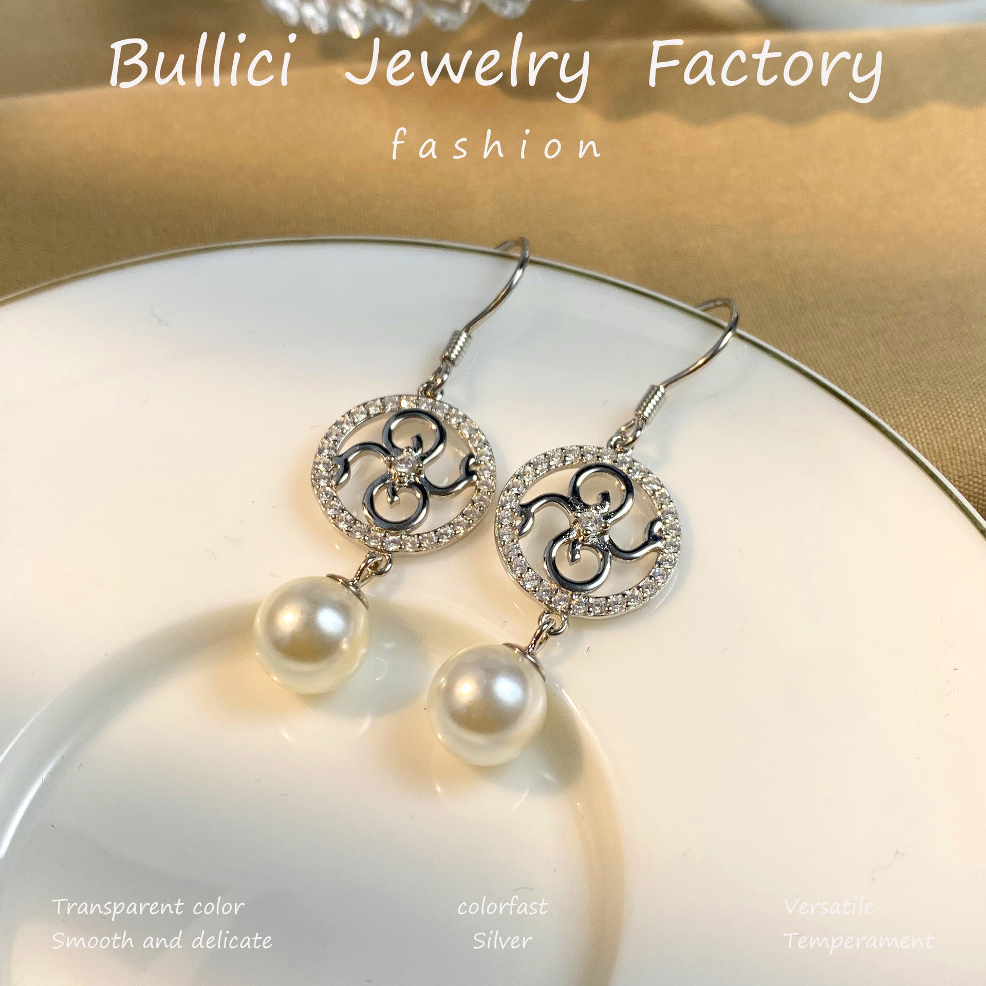 Wholesale Snake-shaped Pearl Tassel Ear Hook s925 Sterling Silver Earrings