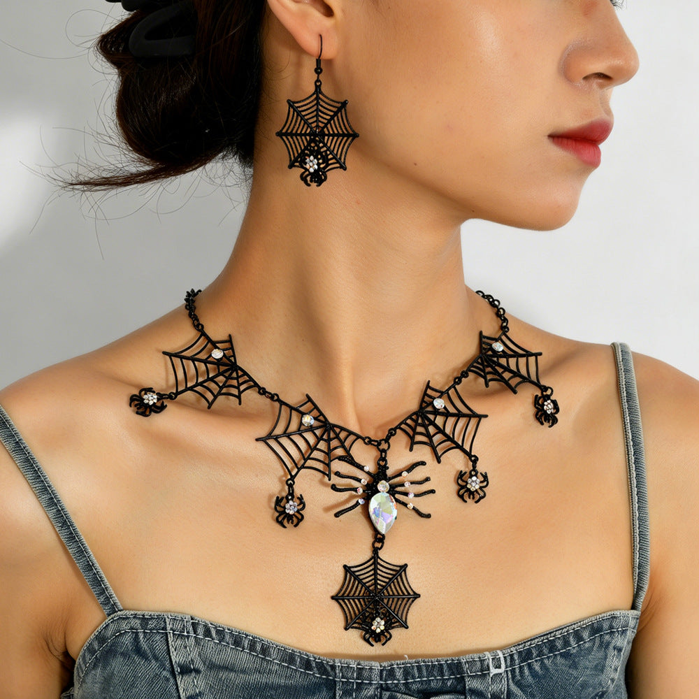 Wholesale Fashion   Web Rhinestone Necklace &  Earring Set for Women Party Wear Gift