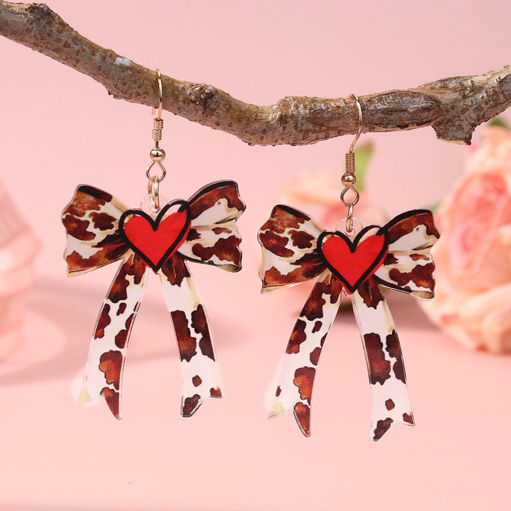 Wholesale Creative Love Bow Earrings