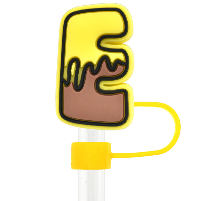 Wholesale Random 100pcs Bee Letters 10mm Straw Tube Cap ACC-SCR-RYY068