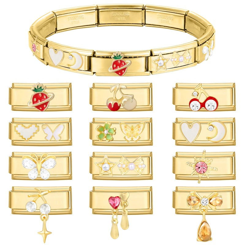 Wholesale 9mm Italian Charm Starter Bracelets DIY Long Terms Stainless Steel Composable Bracelet