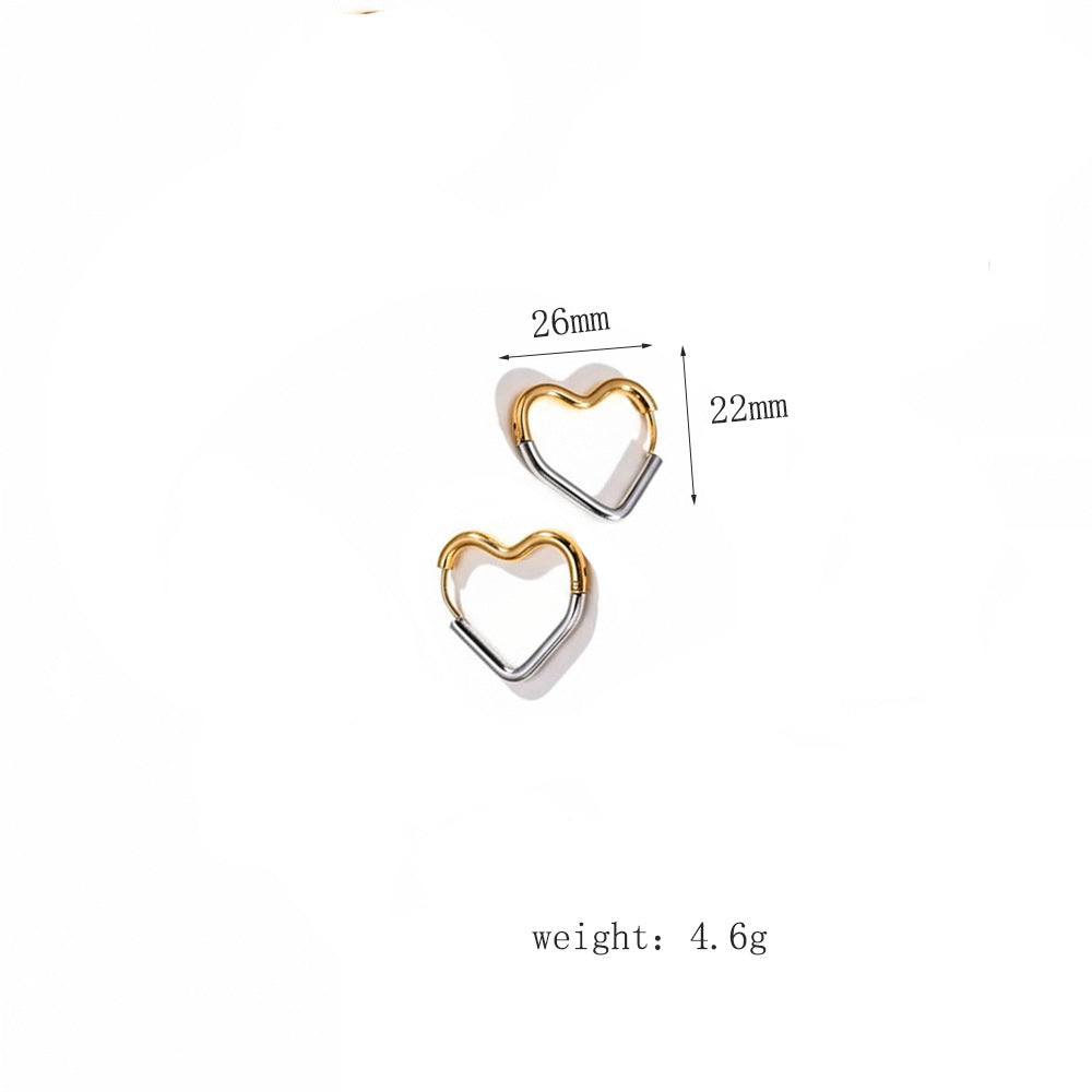 Wholesale Heart-Shaped Five-Pointed Star Triangle Special-Shaped Stainless Steel Earrings
