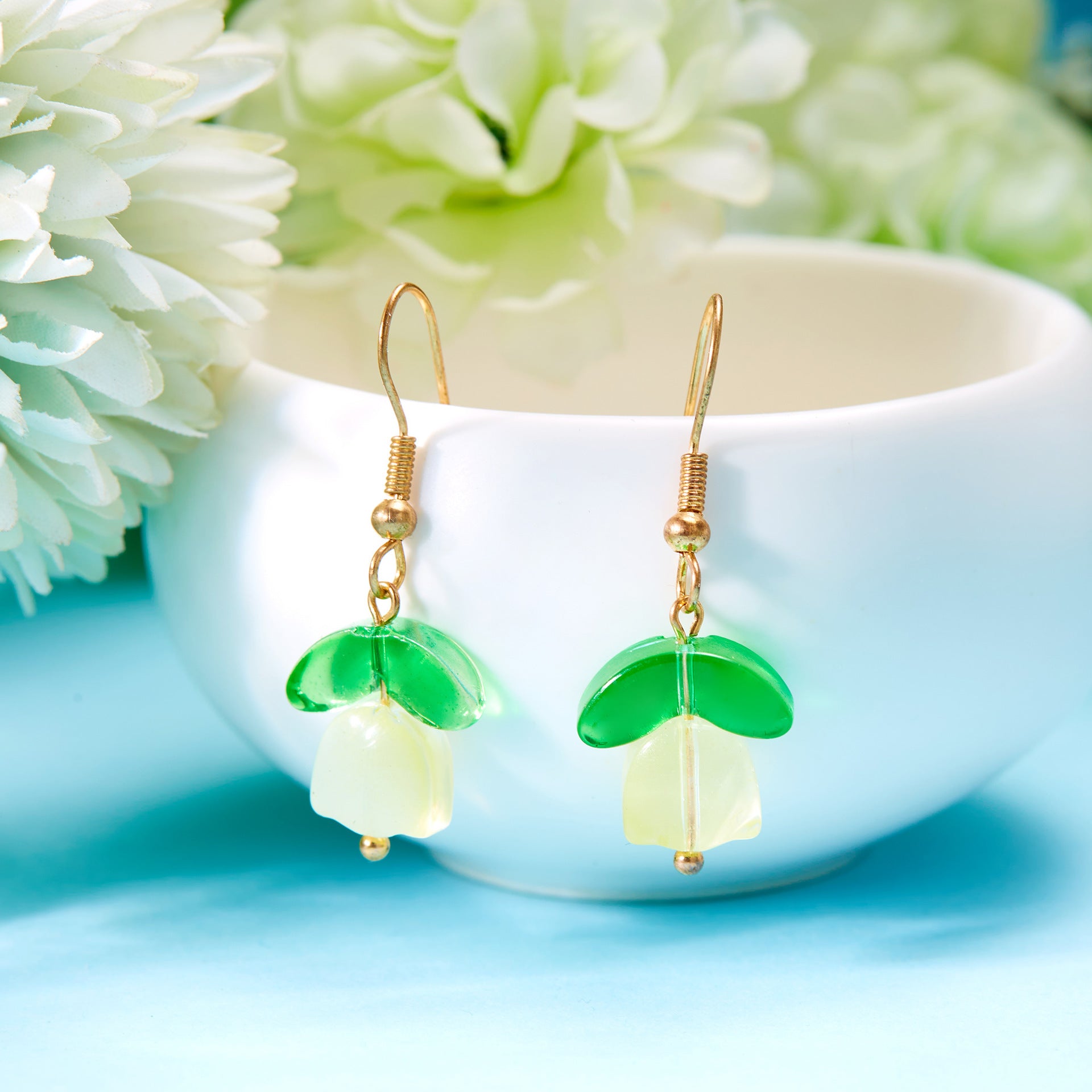 Wholesale  color tulip flower earrings suit