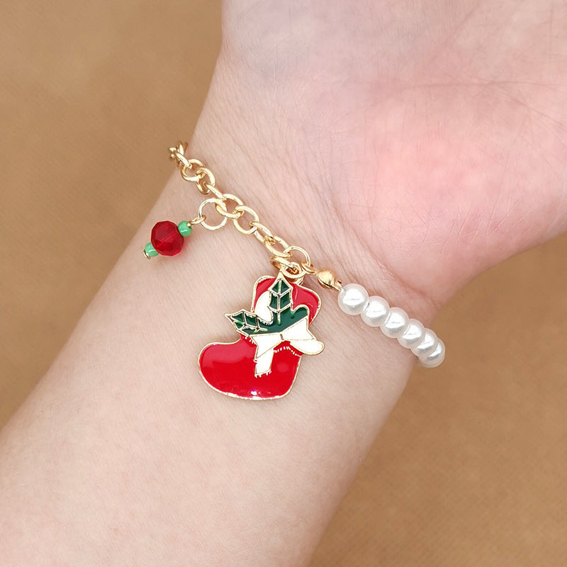 Wholesale Christmas Alloy Christmas Tree Old Man Snowman Bracelet ACC-BT-Haol013