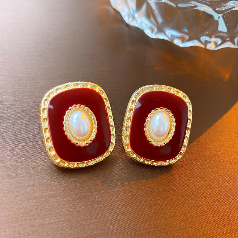 Wholesale Vintage Middle-aged Earrings Silver Needle Retro Temperament Earrings ACC-ES-Weim006