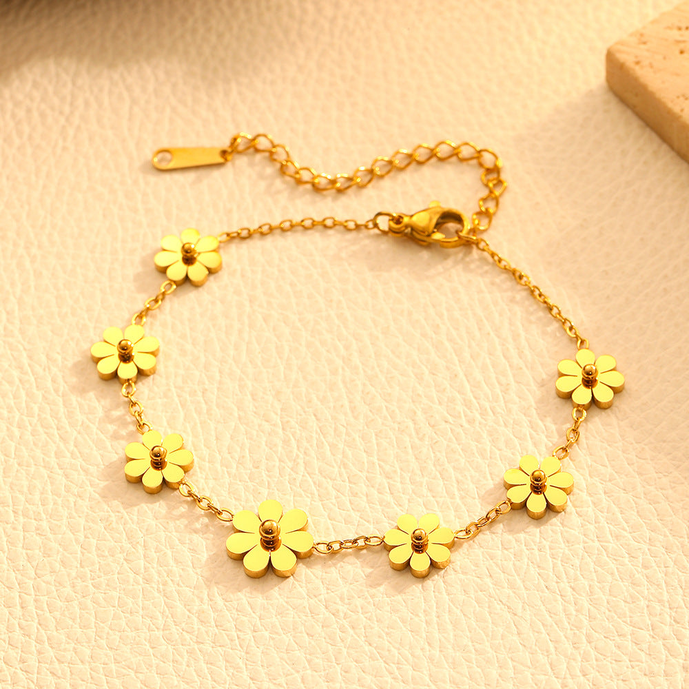 Wholesale Titanium Steel Multi- Stud Earrings,  Necklace,  Anklet,  and Bracelet Set