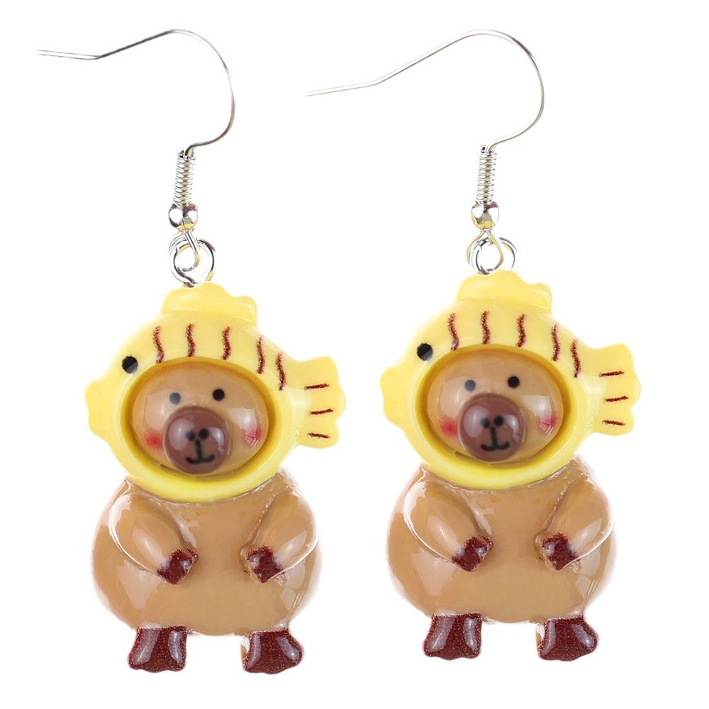 Wholesale  Cute Cartoon brown Earrings