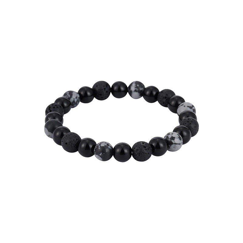 Wholesale Natural Volcanic Stone Snowflake Stone Beads Bracelet
