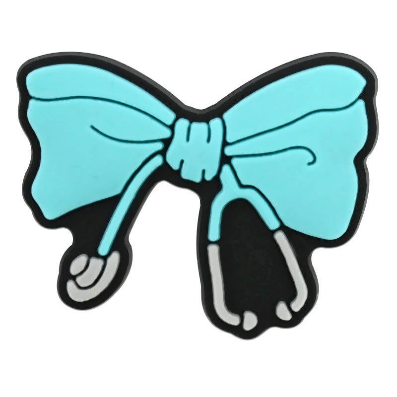 Wholesale  Random 100PCS cARtoon bows PVC Soft Rubber Shoe Buckle Decoration