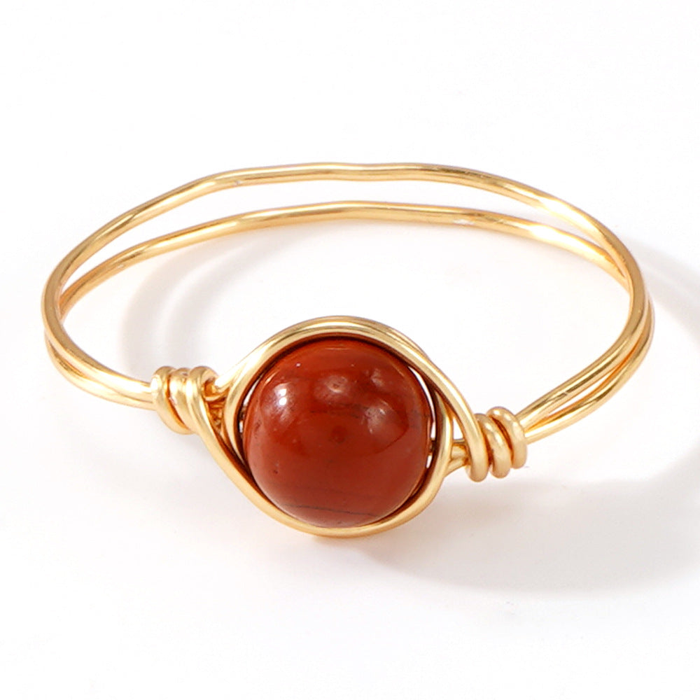 Wholesale Natural Stone Ring Light Luxury Elegant Niche Design Jewelry Accessory Gift