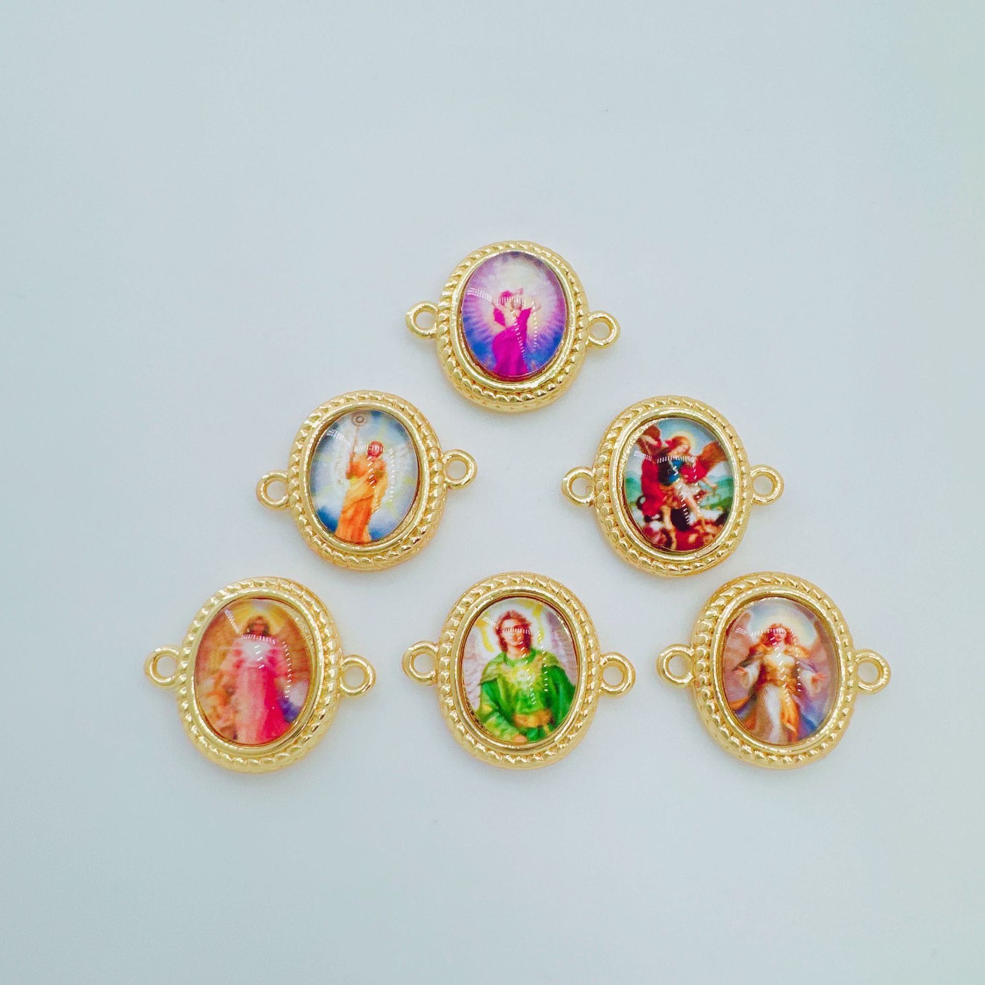 Wholesale Copper Gold Plated Double Figure Pendant Charm DIY Jewelry Making Fashion Accessory Boutique Resale