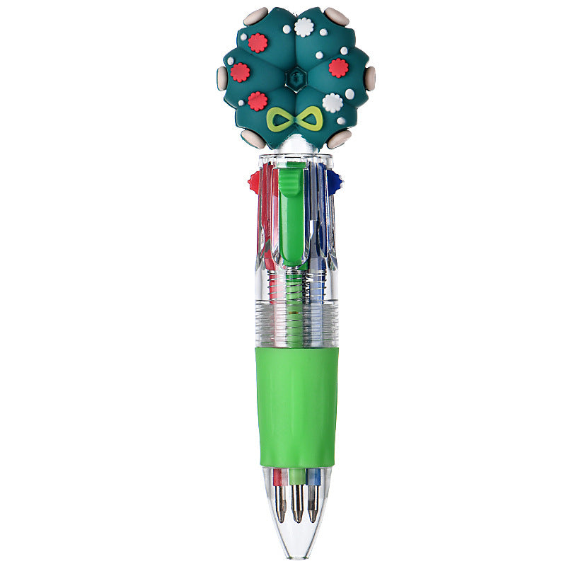 Wholesale Cute cartoon Christmas four-color ballpoint pen