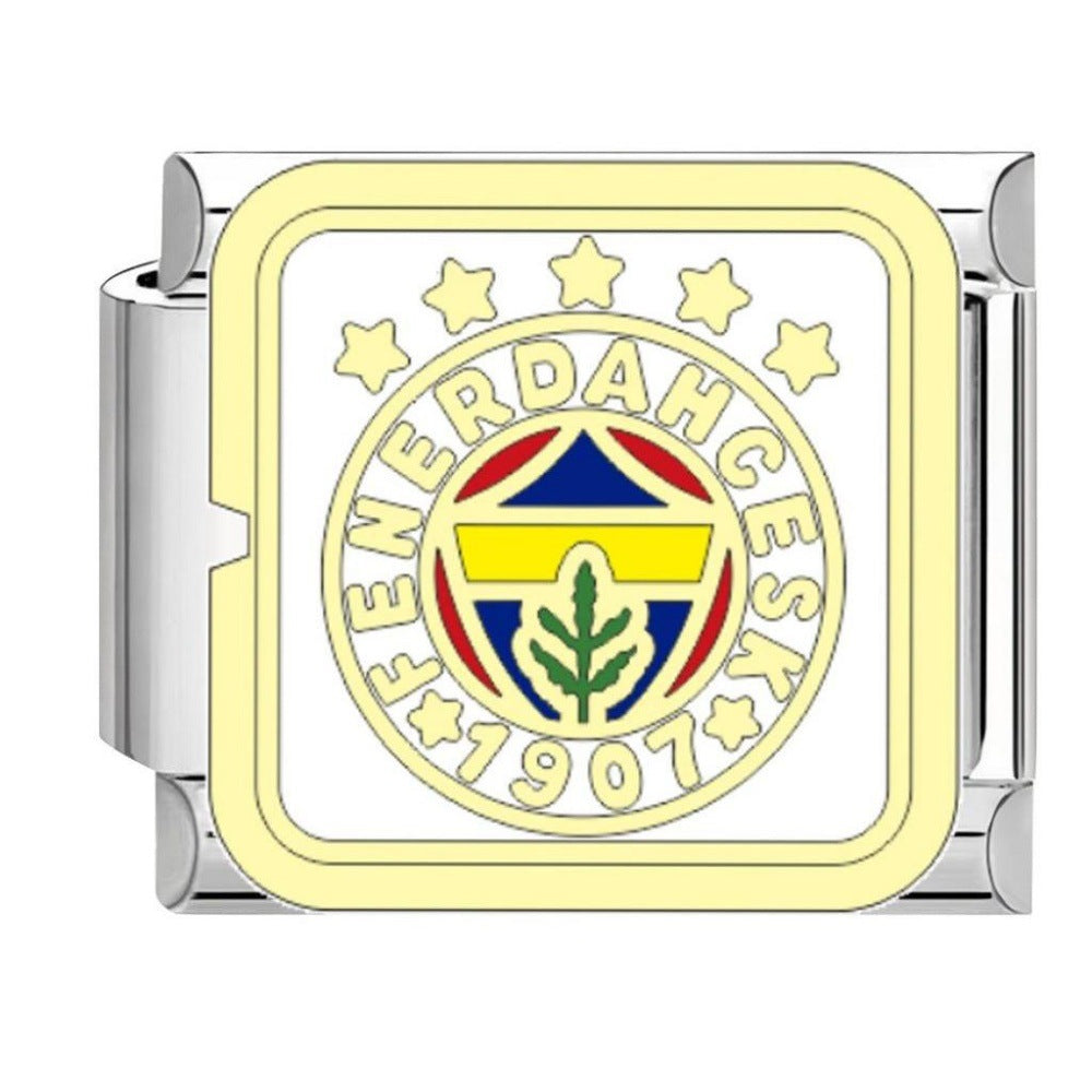 Wholesale Titanium Steel DIY Italian Charm Bracelet With Football Club Pattern Modular Accessory For Gift And Resale