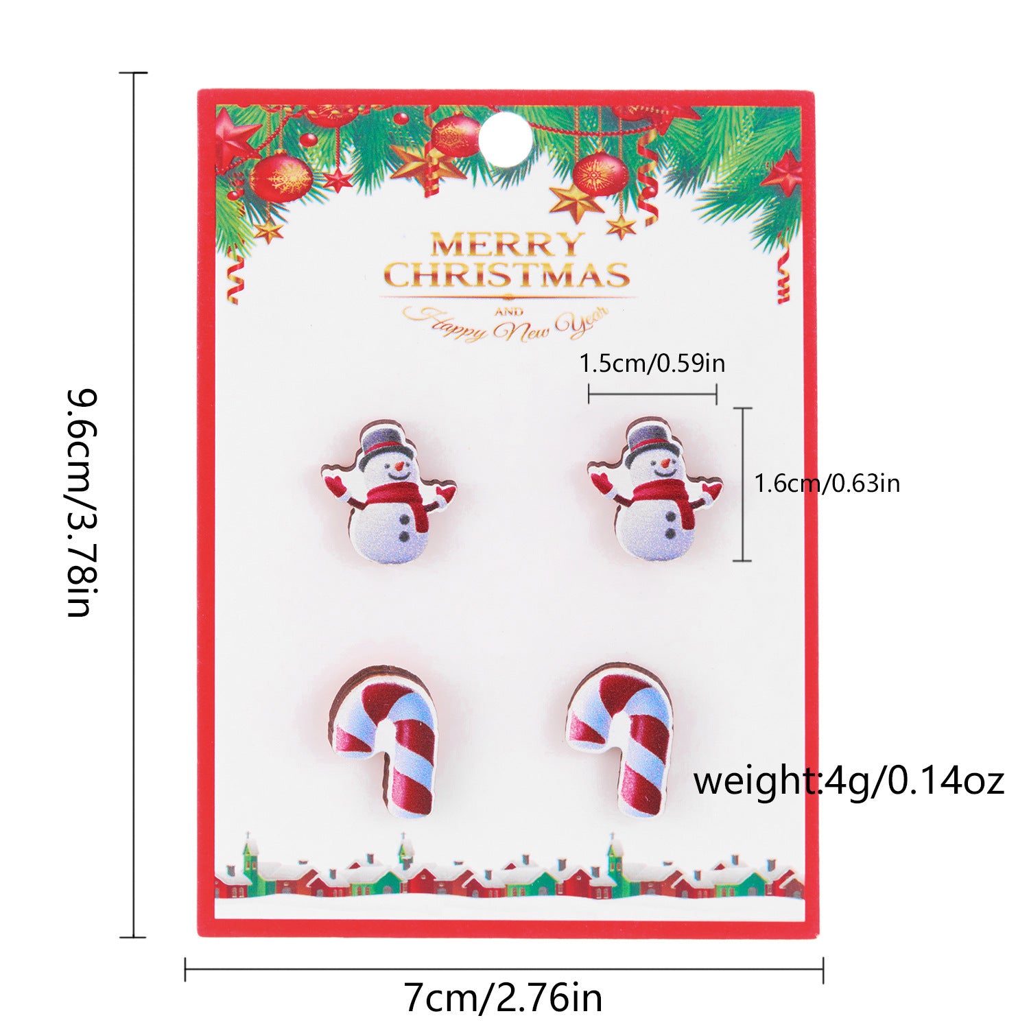 Wholesale Christmas Snowman Snowflake Wood Earrings Set ACC-ES-YingHao001