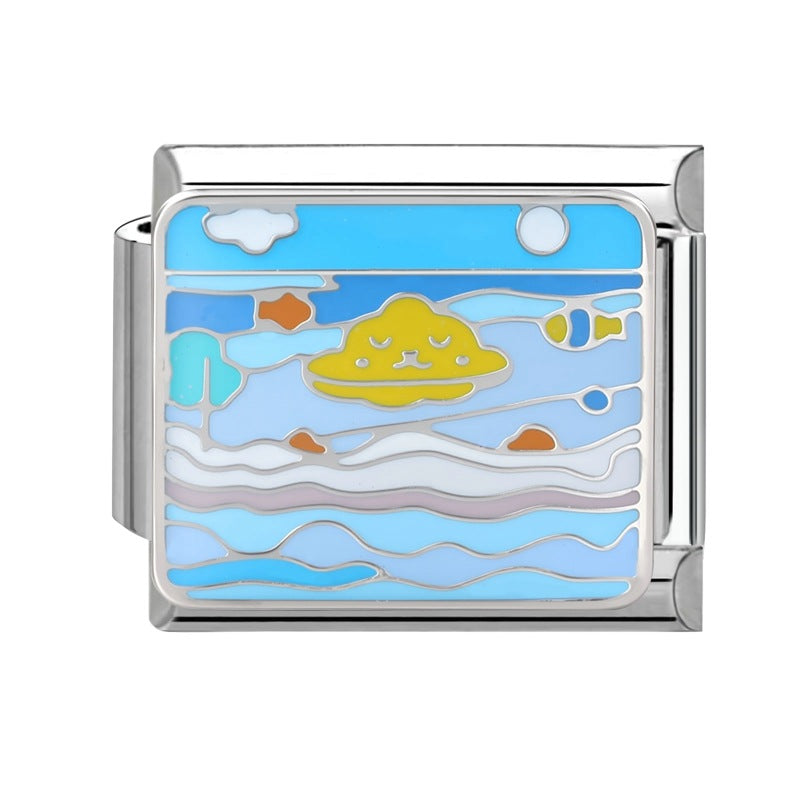 Wholesale 9mm Italian Charm Starter Bracelets DIY Marine Series Stainless Steel Composable Bracelet