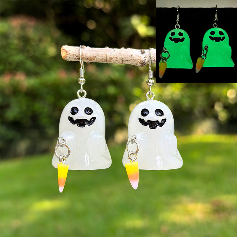 Wholesale Halloween Luminous Resin Earrings