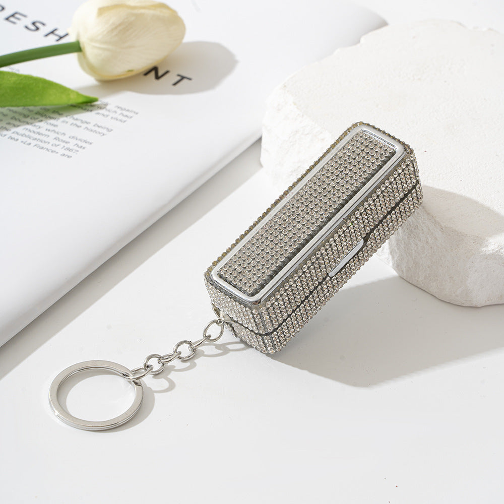 Wholesale Rhinestone Storage Empty Box with Makeup Mirror Keychains ACC-KC-ZhiYa037