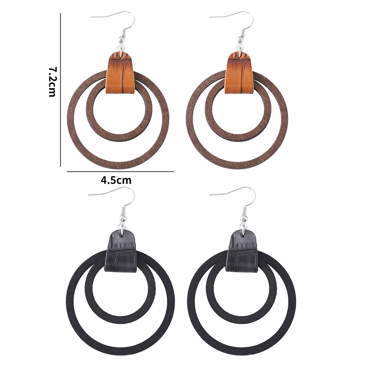 Wholesale Bohemian Double Ring Pendant Earrings