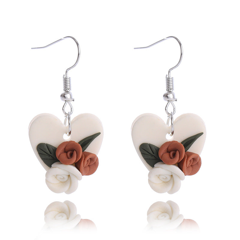 Wholesale Valentine's Day Supply Soft Pottery  Love Earrings