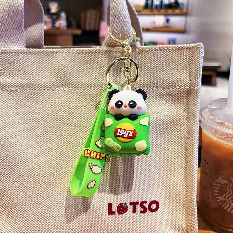 Wholesale Cartoon Pig Panda PVC Soft Glue Keychain ACCVIP-KC-HangLi001