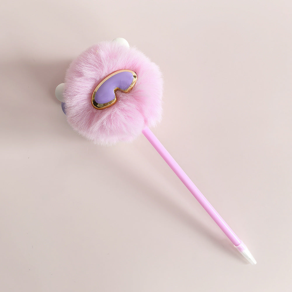 Wholesale glasses rabbit cute plush ballpoint pen